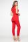 Брючный летний красный костюм с длинным жилетом Макария It Elle 3016 0