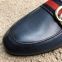 Gucci Princetown Leather Slipper with Double G Blue 1