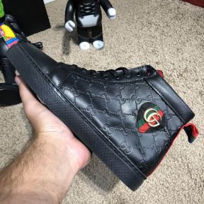 Gucci Signature Web High Top Black/Blue/Red