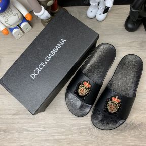Dolce Gabbana Saint Barth Slide Sandals Black