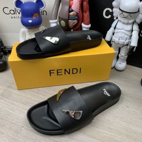 Fendi Monster Eyes Slide Sandals Black/Silver