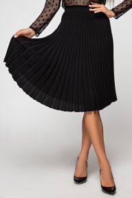 Черная теплая плиссированная юбка миди Черилин It Elle V6139