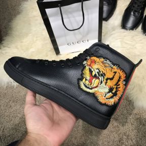 Gucci High Top Sneaker With Tiger Black