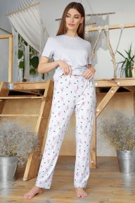 Пижама Джойс-2 серый-фламинго Glem p60500