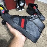 Gucci High Top Head GG Supreme Gray Sneaker Black