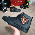 Gucci High Top Sneaker With Angry Cat Black