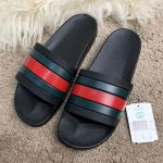 Сандалии Gucci Web Slide Sandal Black Rubber