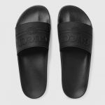 Gucci Logo Rubber Slide Sandal Black