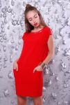 Стильное платье с кожей Lowa TessDress цвет красный