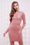 Платье замшевое со шнуровкой Эдисон TessDress цвет розовый