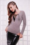 Боди с длинным рукавом и шнуровкой Марк 
Beige TessDress цвет бежевый