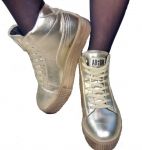 Ботинки женские Ditas Золотой верх, бежевая подошва, подкладка - искусственный мех