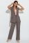 Летний брючный костюм с удлиненным жилетом цвета табак Дороте It Elle 3082