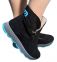Спортивные женские ботинки Ditas Черный верх, черно-бирюзовая подошва, подкладка - искуственный мех